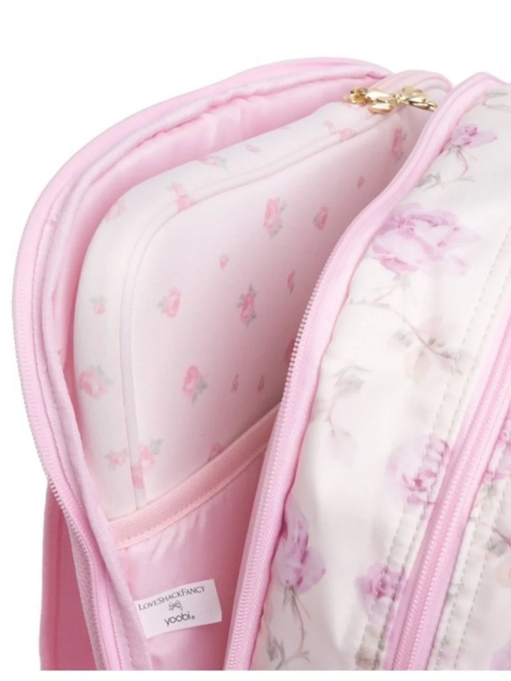 LoveShackFancy Pink and Cream Floral Kids Backpack